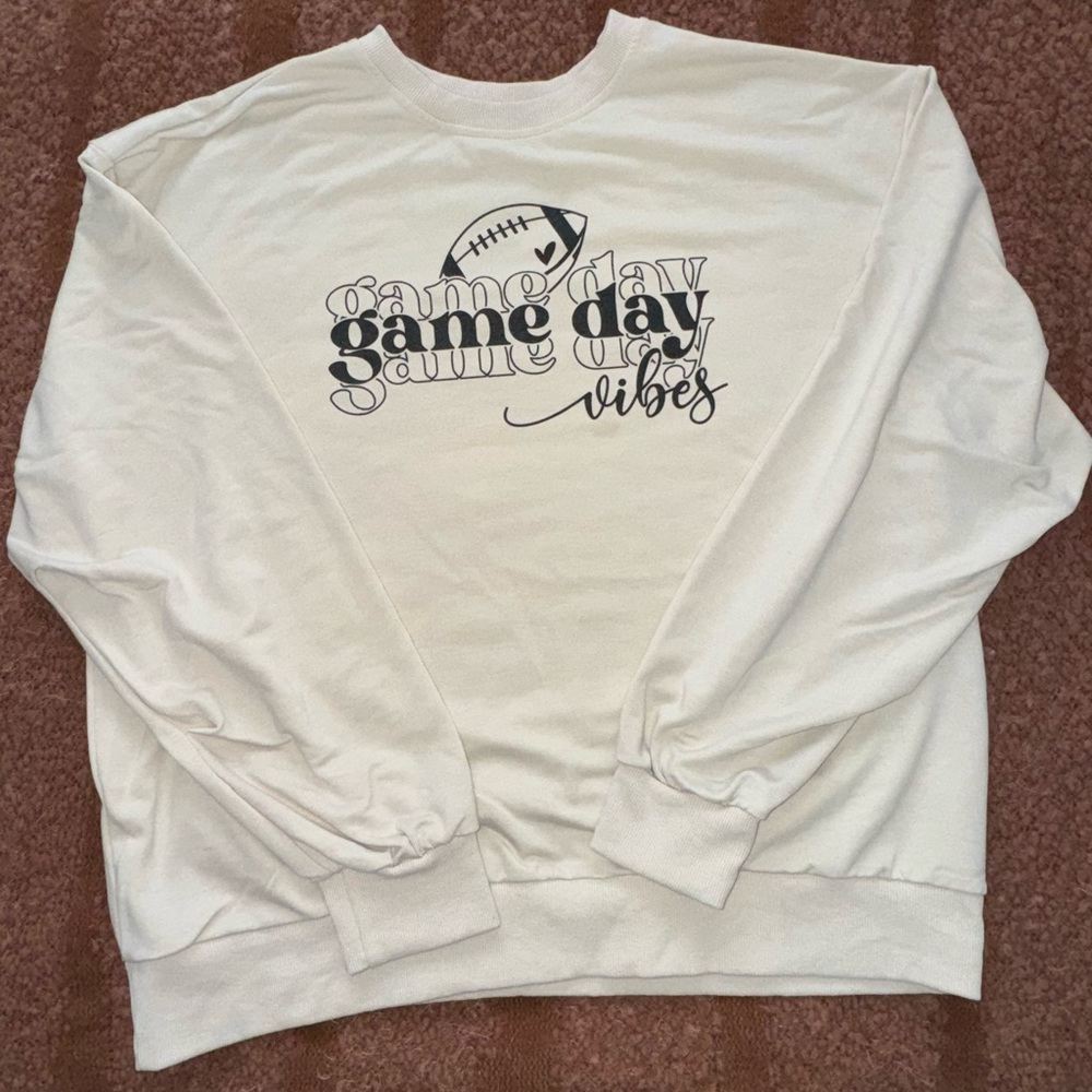 Oversized Beige Game Day sweatshirt